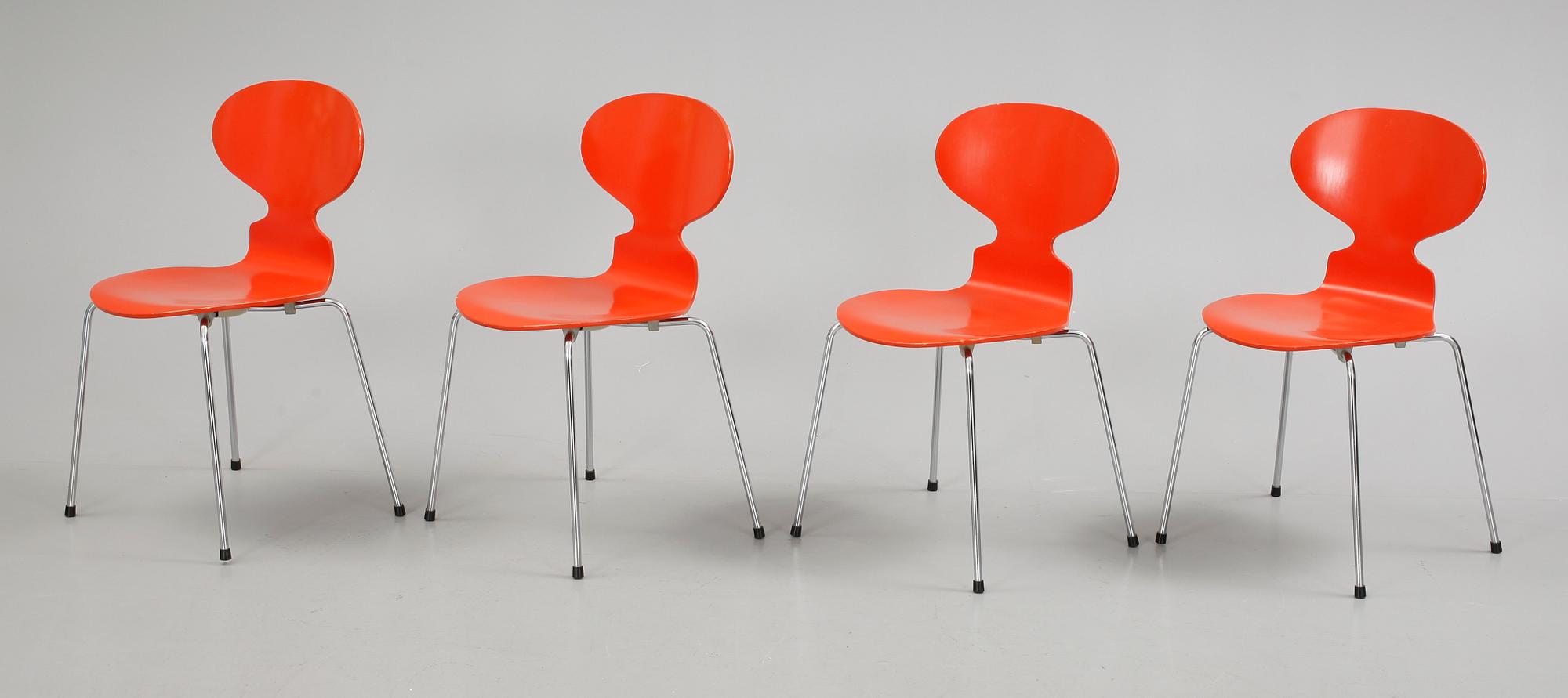 STOLAR, 4 st, "Myran" Arne Jacobsen, Fritz Hansen, 1978.