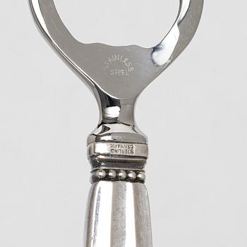 Kapsylöppnare samt sked, silver, "Konge", Georg Jensen.