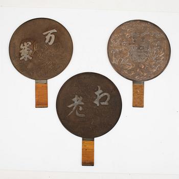 Three mirrors, Japan, first half of the 20th century.