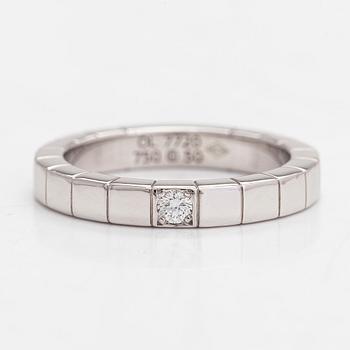 Cartier, ring, "Lanières", 18K vitguld med en diamant, ca 0.04 ct.