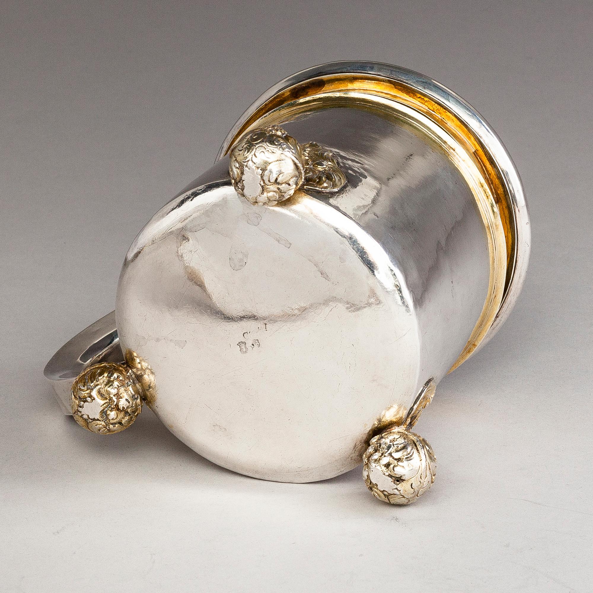 CHRISTOPHER RICHTER, A baroque parcel-gilt silver tankard, Stockholm 1691.