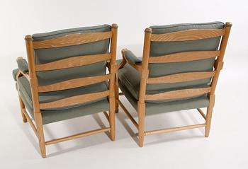 FÅTÖLJER, ett par, gustaviansk stil, sent 1900-tal.