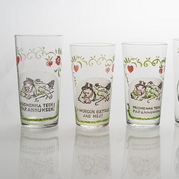 Dricksglas, 8 st, 1930-tal.