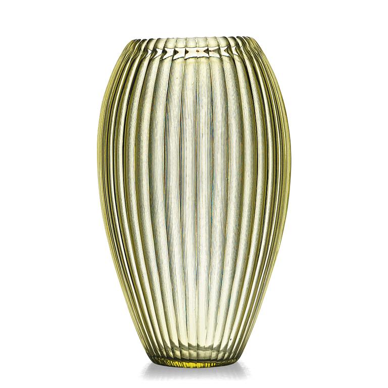 Simon Gate, a cut "Triton" glass vase, designed and executed at Orrefors ca 1918.