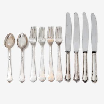 Cutlery, 10 pcs, silver, 'Chippendale', GAB, Stockholm.
