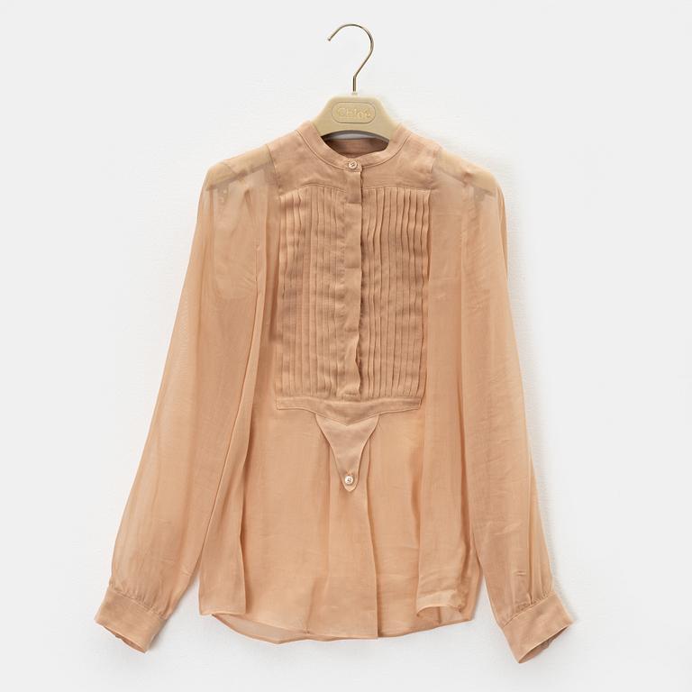 Chloé, a cotton/silk blouse, size 36.