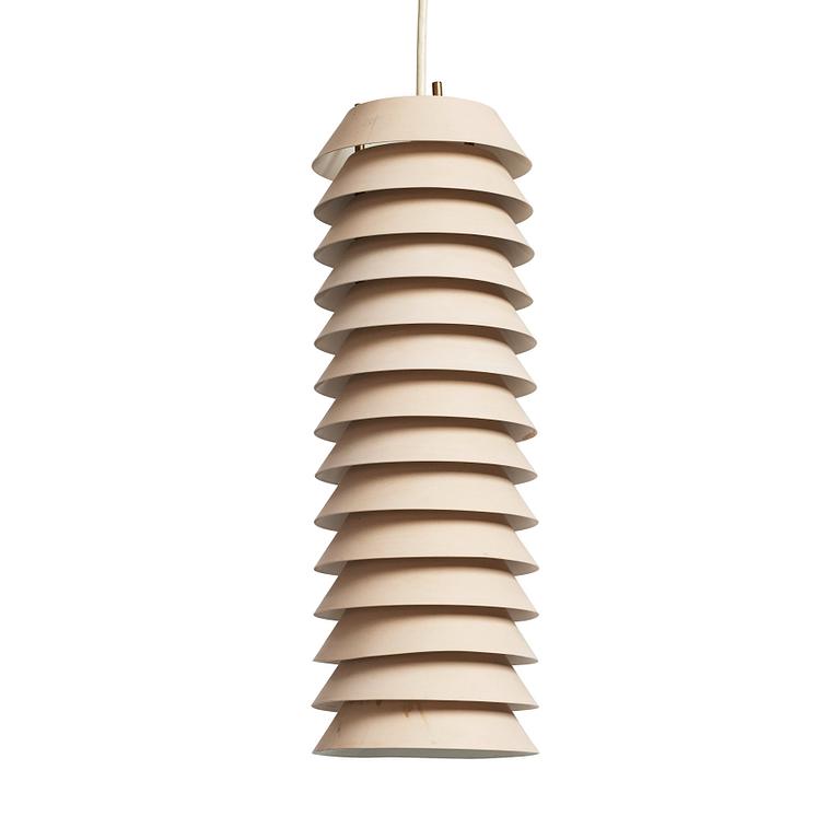 Ilmari Tapiovaara, a light pink lacquered "Maija the Bee" ceiling light, Hienoteräs, Finland late 1950's.