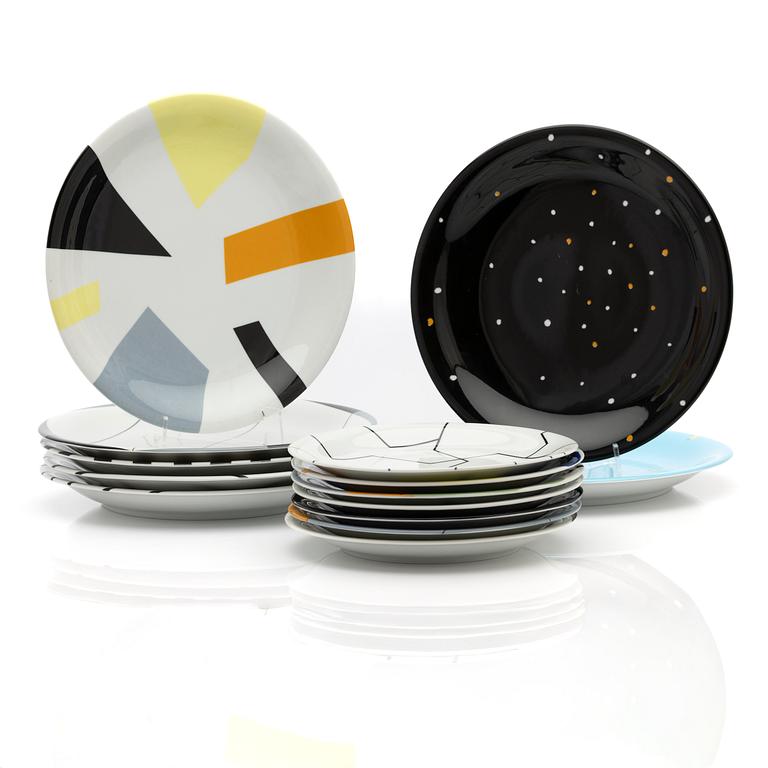 Plates, 14 pcs, "Designers collection", Rörstrand, Porcelain, late 20th century.