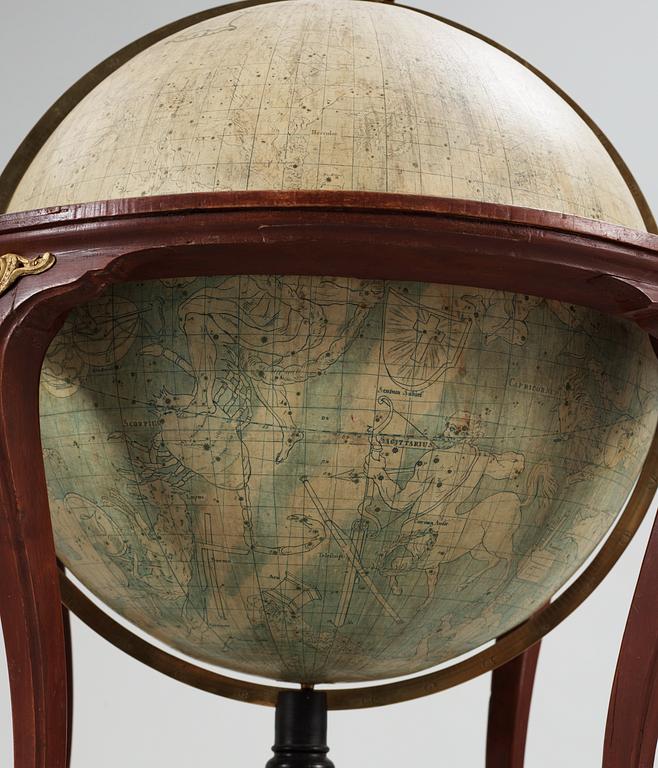 JORDGLOB GLOBUS TERRAQUEUS OCH HIMMELSGLOB GLOBUS COELESTIS, av Anders Åkerman 1766 och Fredrik Akrel 1791.