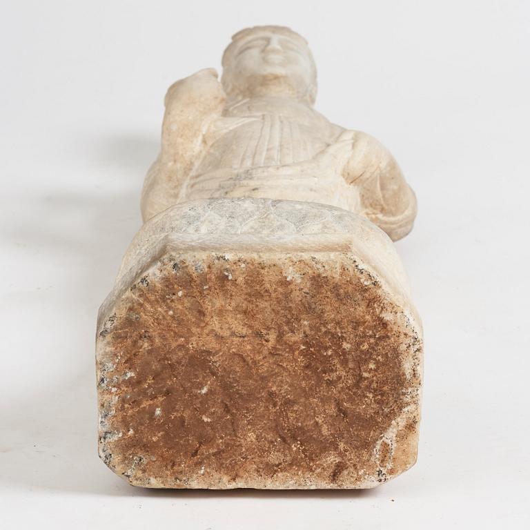 A white stone scultpure of Guanyin, China, presumably early 20th Century.