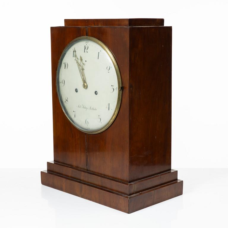A table clock, the dial signed anders Moberg, Sweden, 19th century.