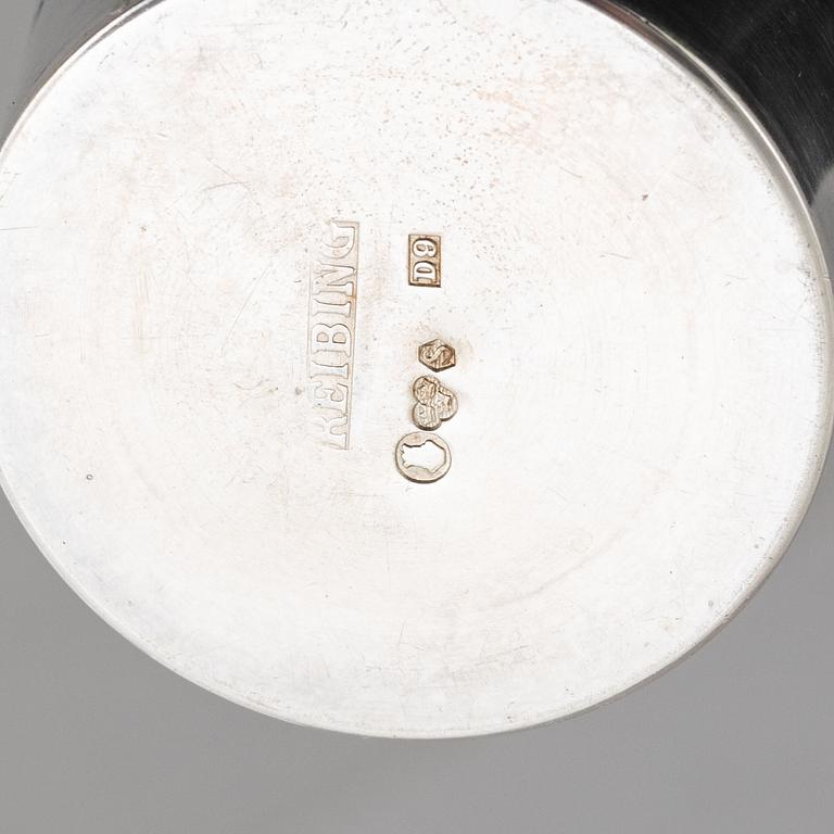 A set of five Swedish silver beakers, including CG Hallberg, Stockholm 1958.