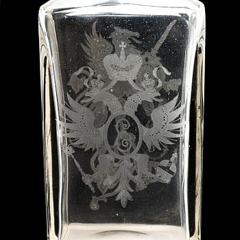 An Imperial glass carafe, early 20th century.