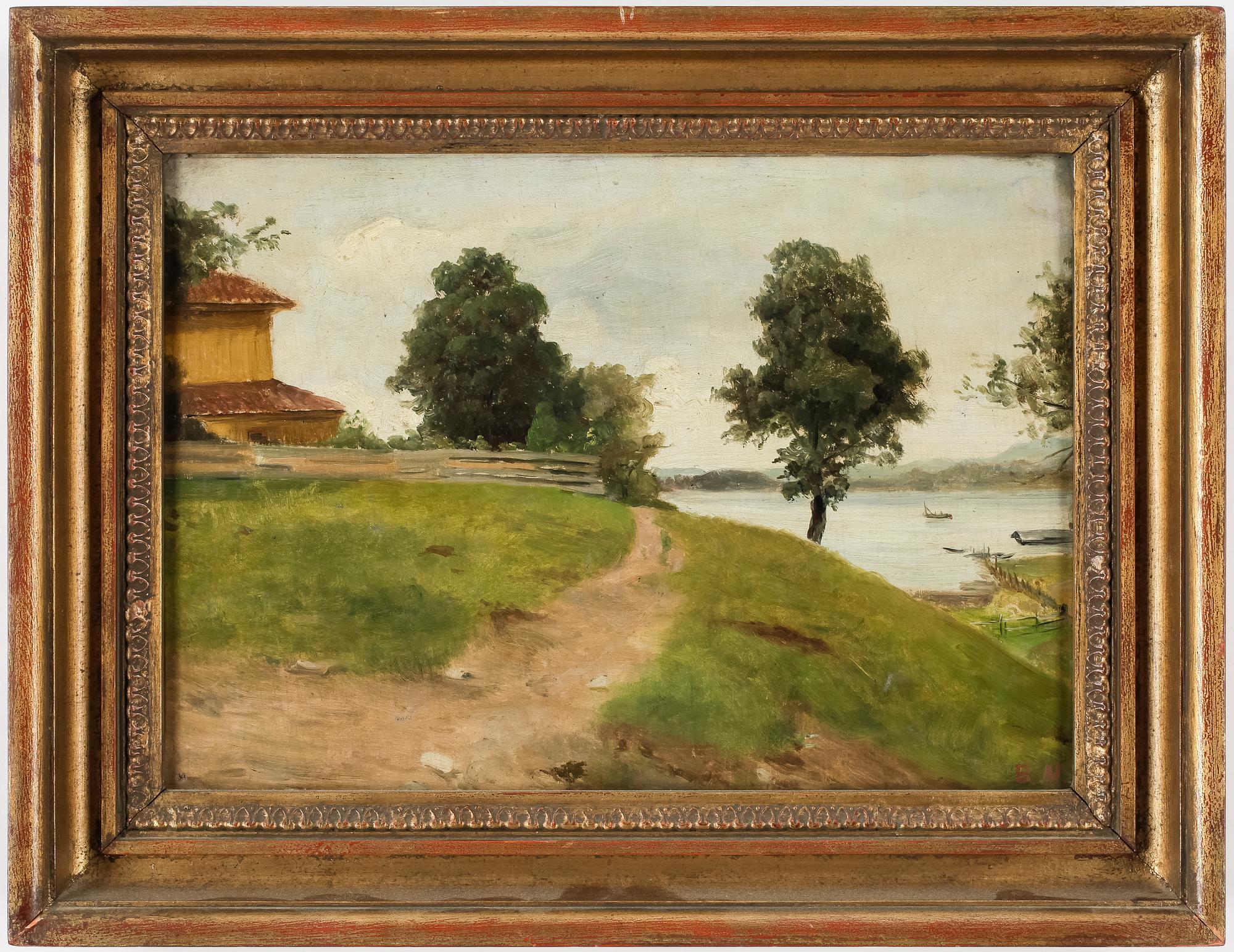 OKÄND KONSTNÄR, olja på duk, moniogramsignerad B N. 1800/1900-tal ,
