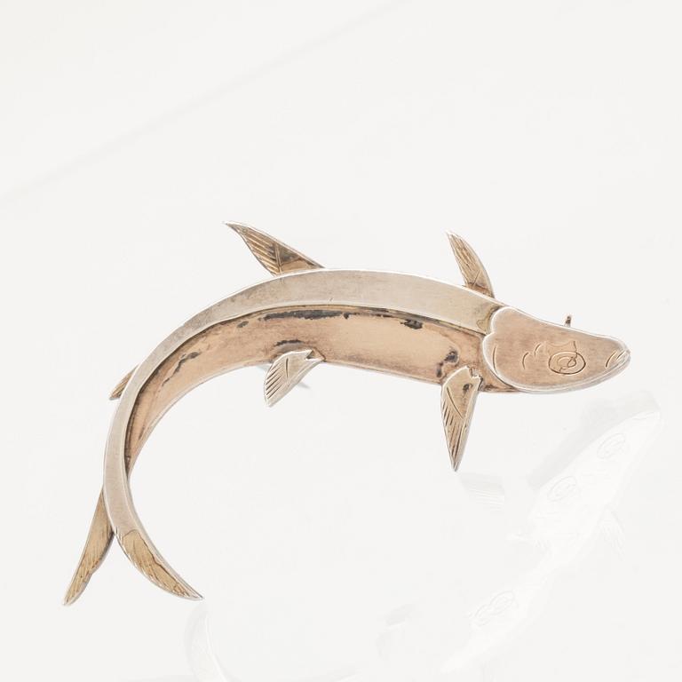 A sterling silver brooch by Wiwen Nilsson Lund 1955.