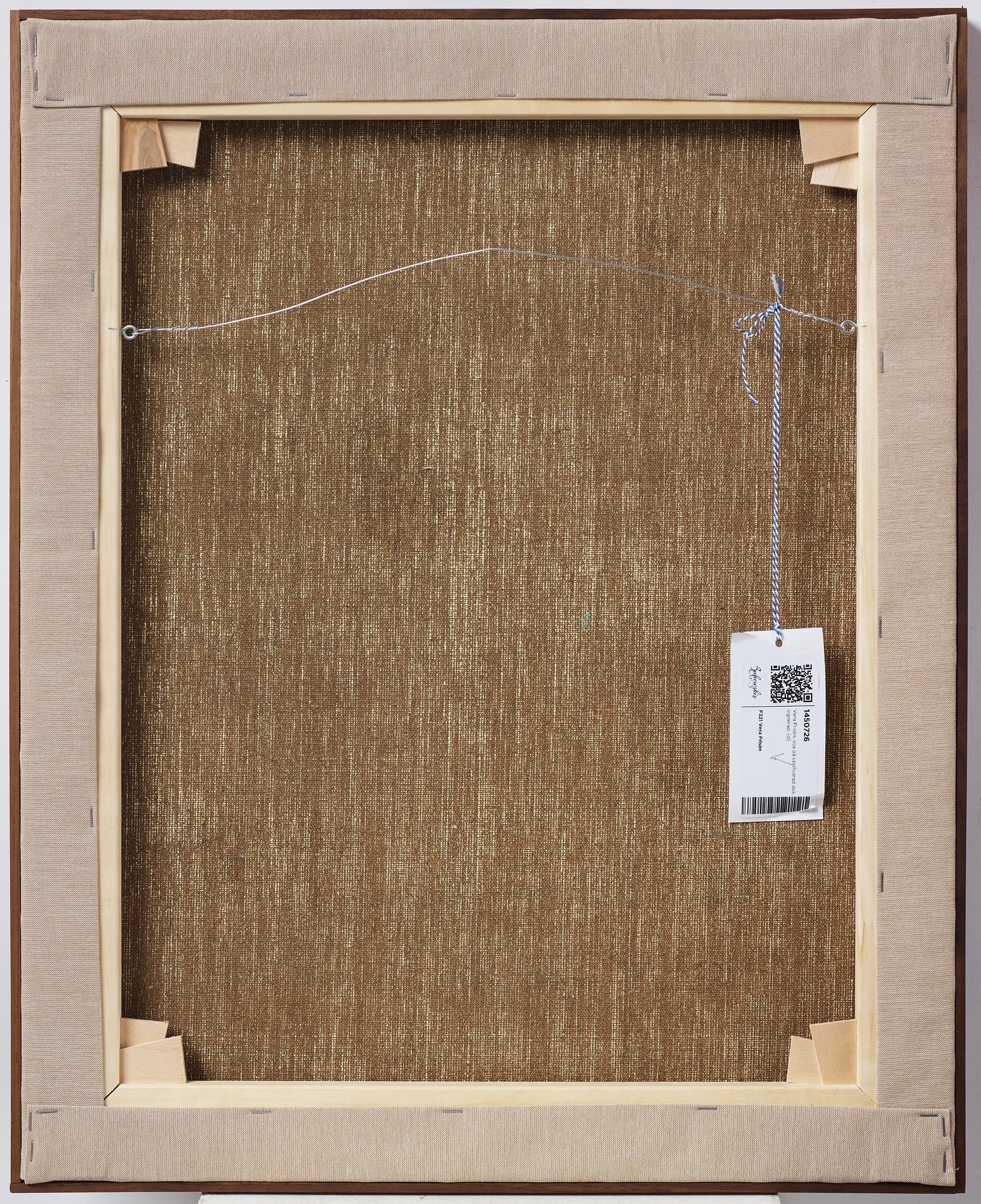 Vera Frisén, oil on relined canvas, signed.