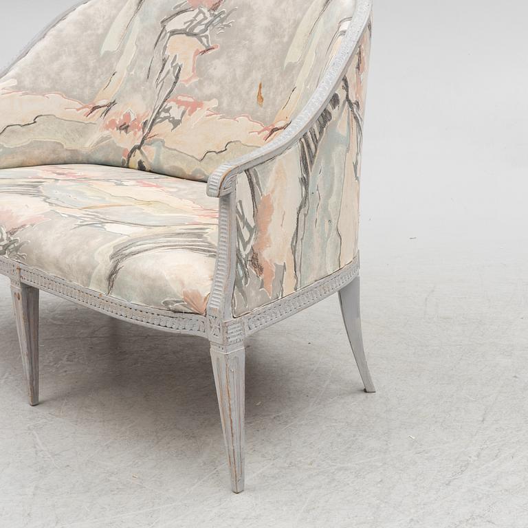 A late Gustavian sofa, early 19th century.