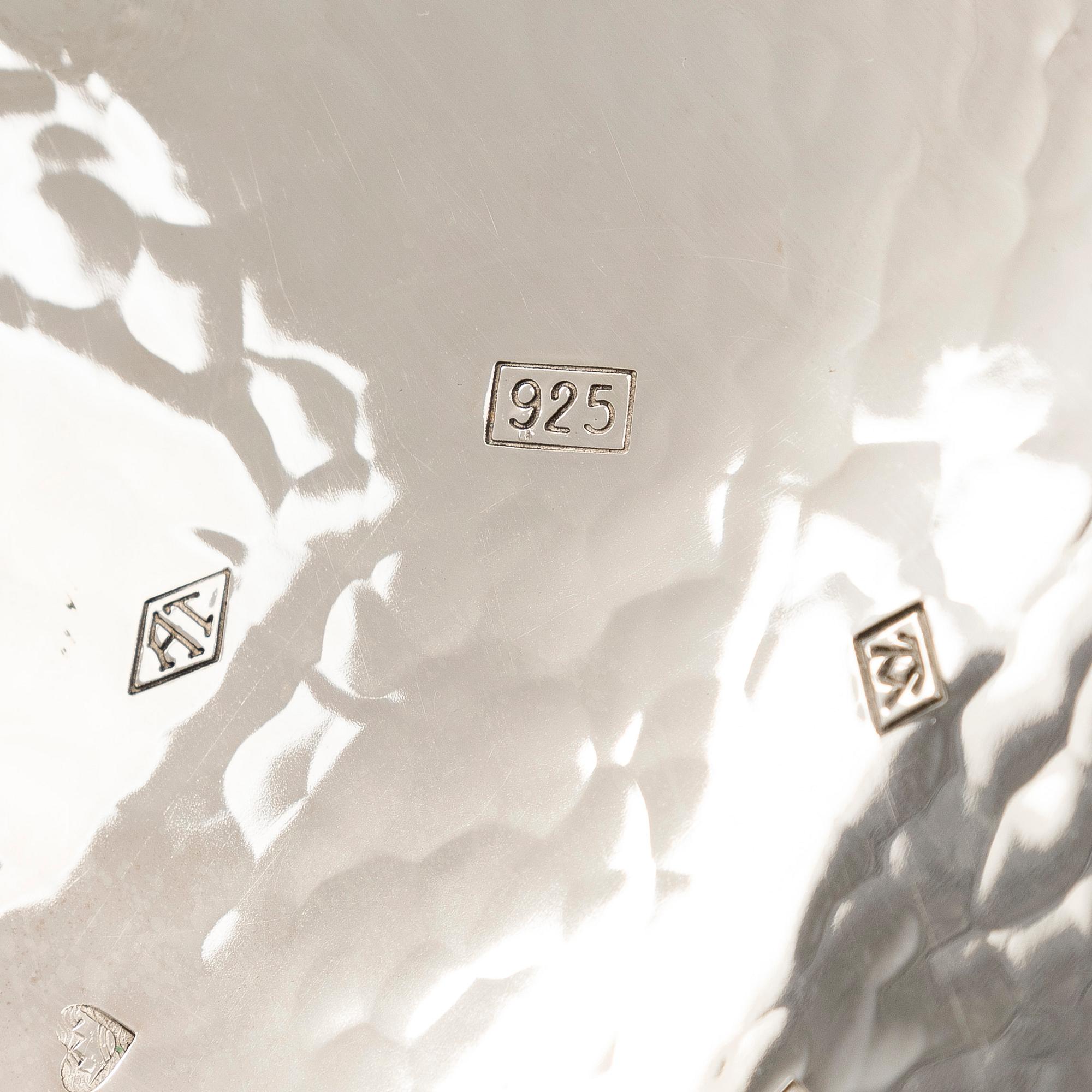 A sterling silver and enamel bowl, maker's mark of A. Tillander, Turku 2005.