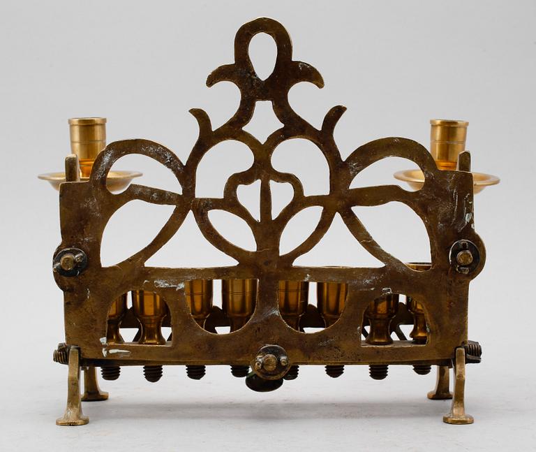 LJUSSTAKE, mässing, Judaica, sannolikt 1800-tal.
