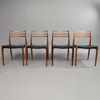 MATBORD samt STOLAR, 4 st, design Nils Ole Møller, JL Møller, Danmark 1900-talets mitt.