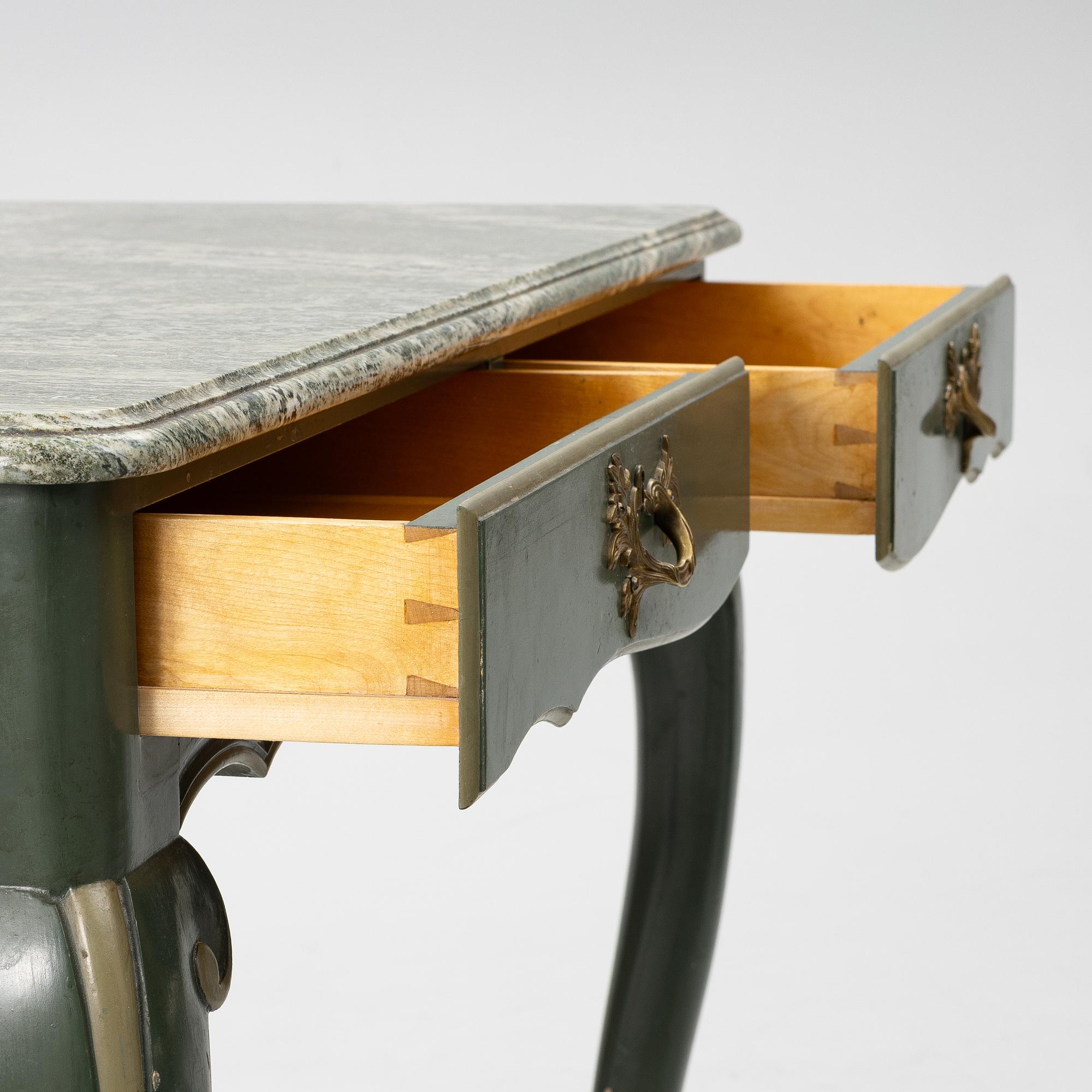 Serving table, as well as armchairs, a pair, Nordiska Kompaniet, 1928.