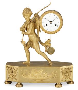 547. A Swedish Empire early 19th Century mantel clock.