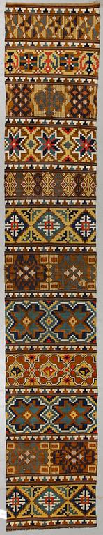 A bench cushion, flat weave, ca 326 x 56,5 cm, Scania (Sweden) 19th century.