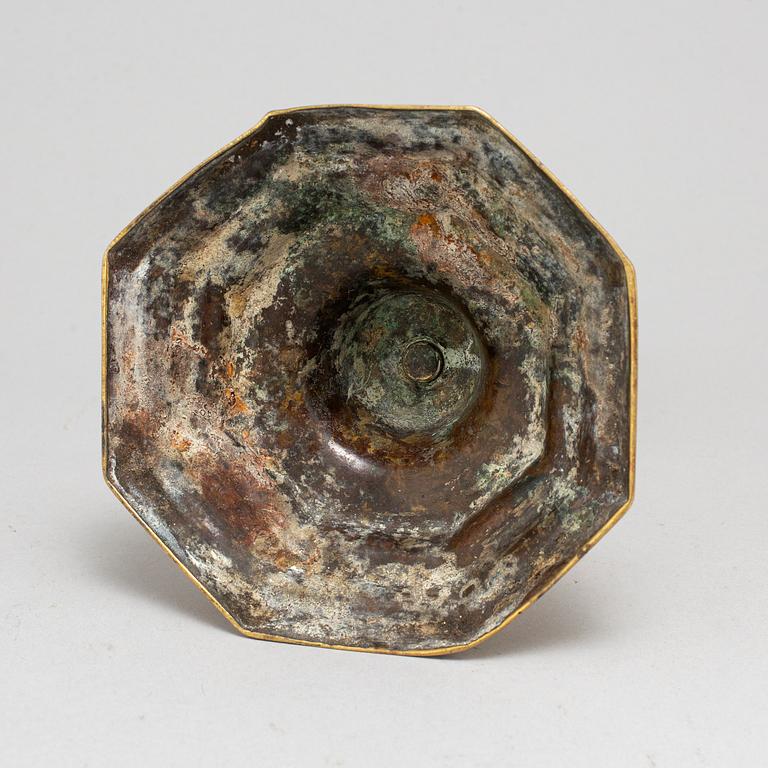 LJUSSTAKE, brons, 1700-tal.