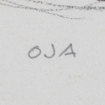 ONNI OJA, lyijykynäpiirustus, signeerattu.