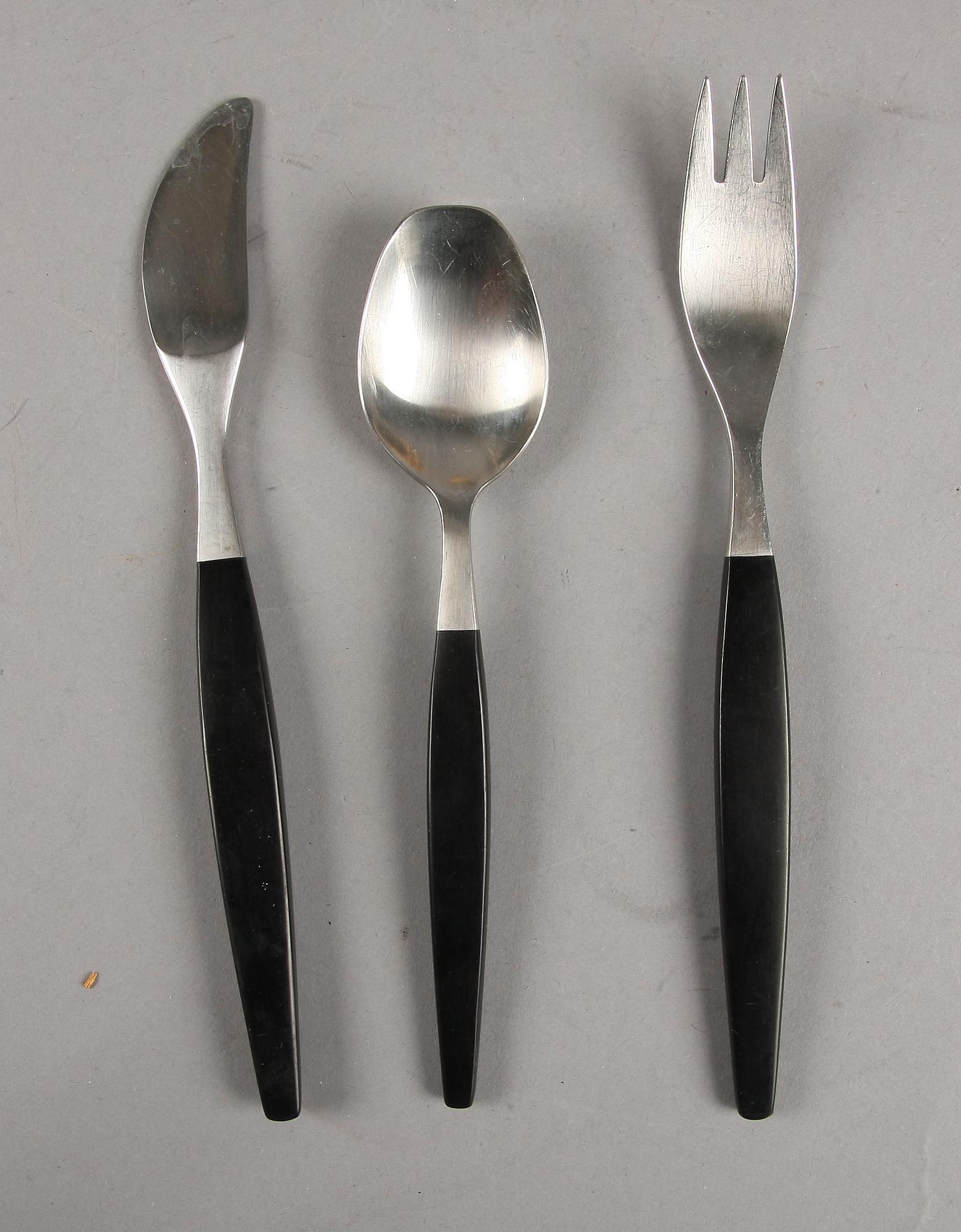 BESTICKSUPPSÄTTNING, 42 delar, "Focus de Luxe", Design Folke Arström, Gense, 1950-tal.