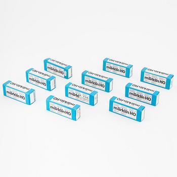 Märklin, godsvagnar, 10 st, delvis Hultman, spår H0, i lådor.