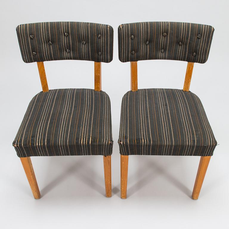 AINO AALTO, A set of six 1940's chairs for O.Y. Huonekalu- ja Rakennustyötehdas A.B. Finland.
