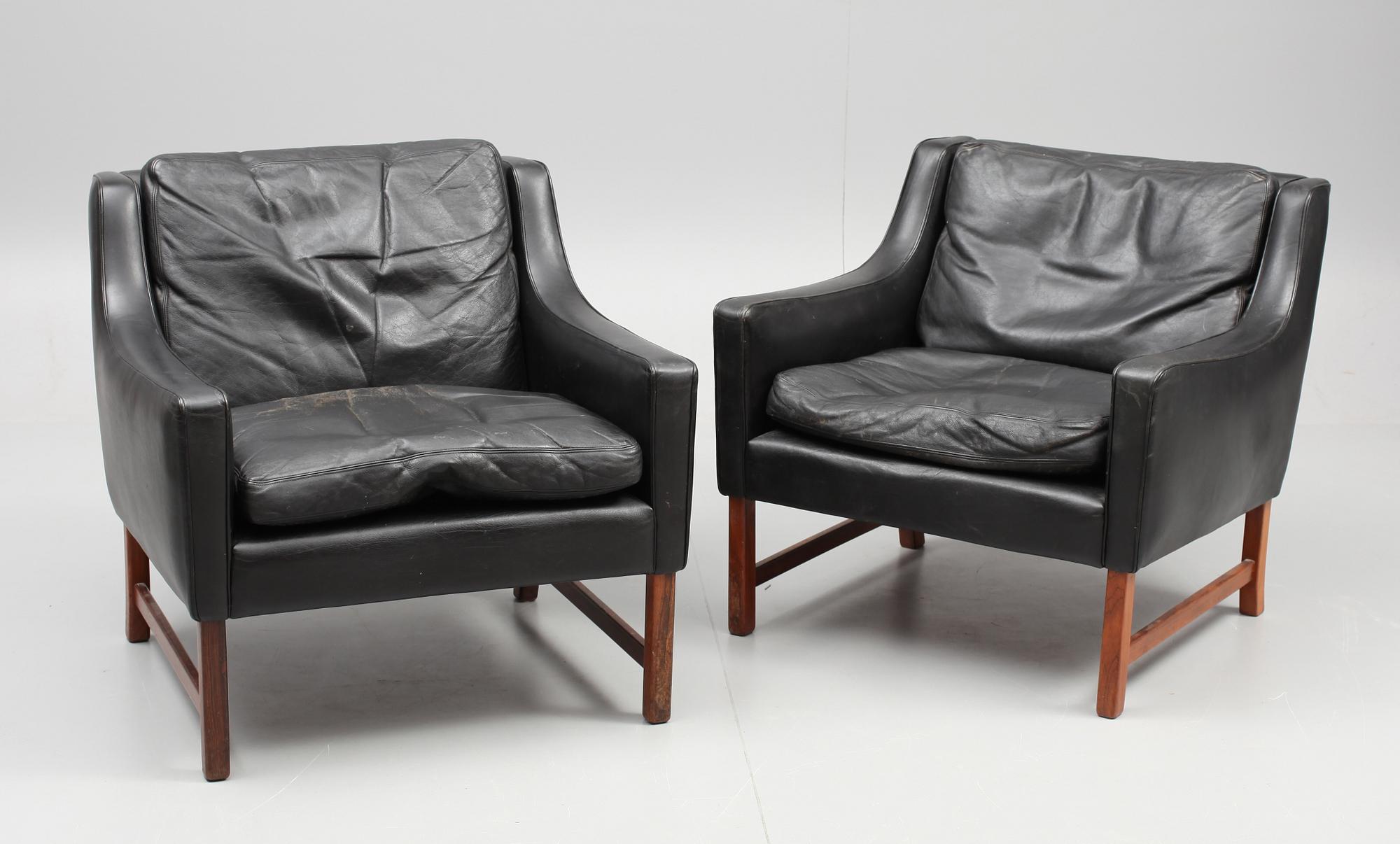 FÅTÖLJER, ett par, Danmark 1960-70-tal.