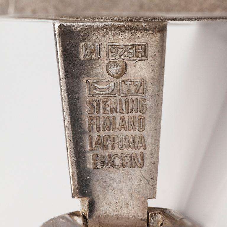 BJÖRN WECKSTRÖM, Two tiepins "Jupiter" and a pair of cufflinks "Landscape on Luna". Lapponia 1972-2010.