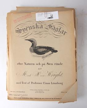 BÖCKER, "Svenska Fåglar", c:a 50 häften, efter M, W och F von Wright.