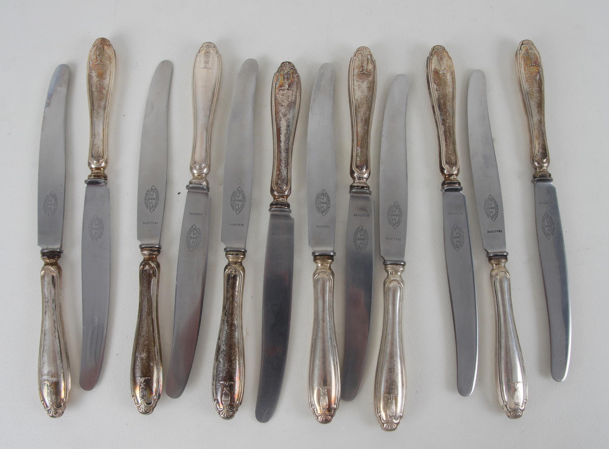 MATKNIVAR, 12 st. Silver, modell "Vasa".