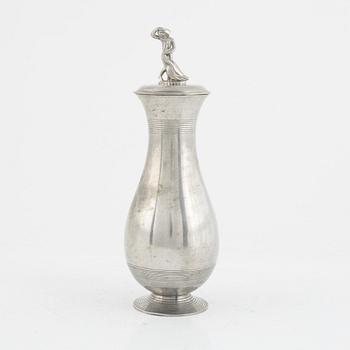 A Swedish Grace pewter decanter, mark of CG Hallberg, Stockholm 1931.