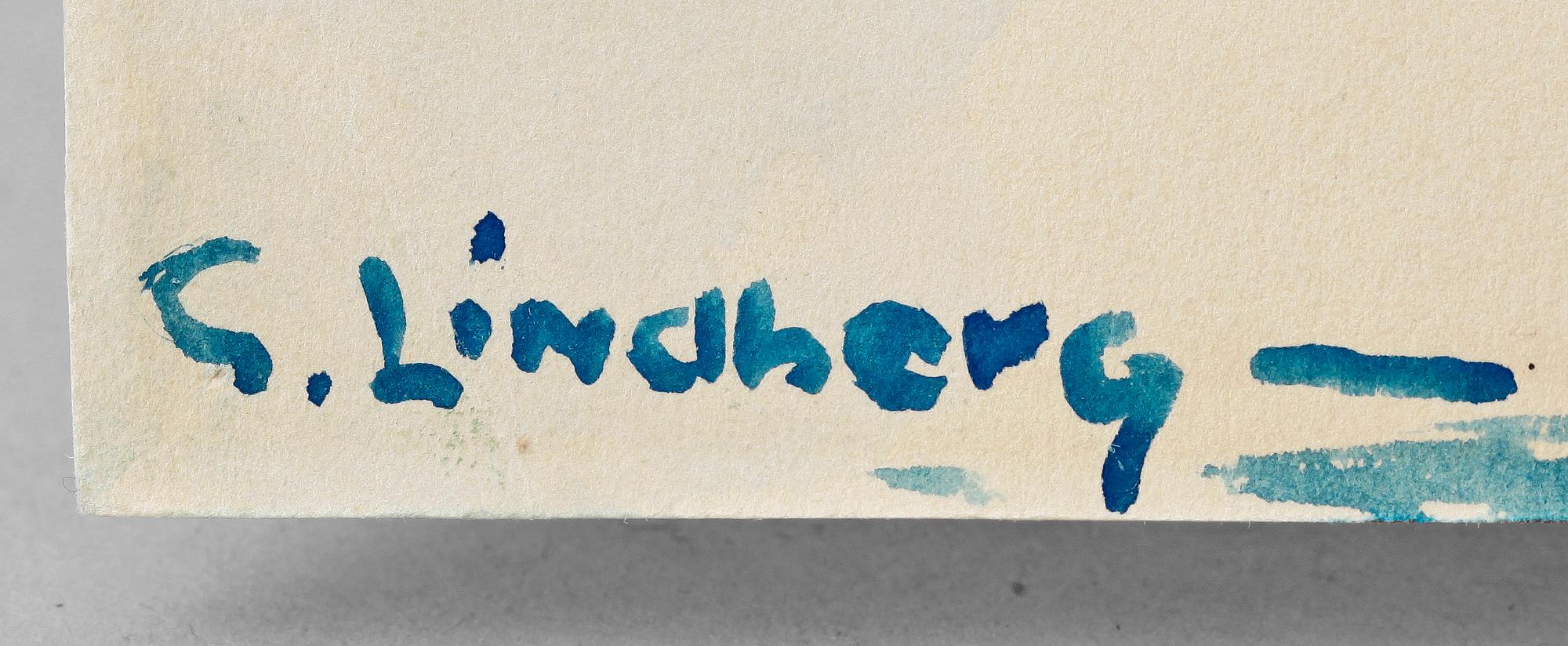 STIG LINDBERG, tillskriven, akvarell, sign.