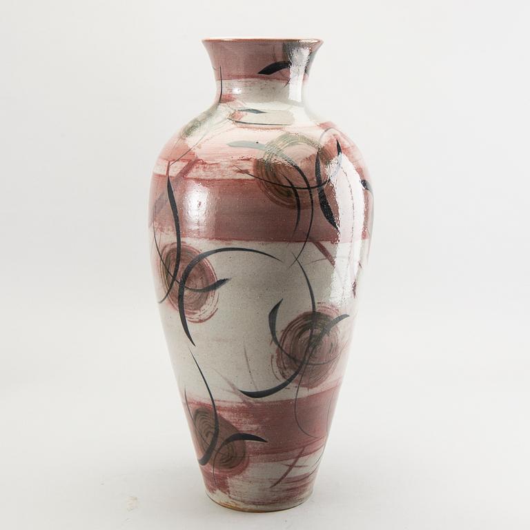 Herman Kähler, a ceramic floor vase, signed HAK, Denmark.