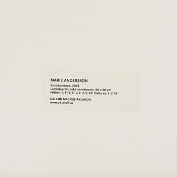 MARIE ANDERSSON, Lambdaprint. Signerad Marie Andersson och numrerad AP 2/2 a tergo. Utförd 2003.
