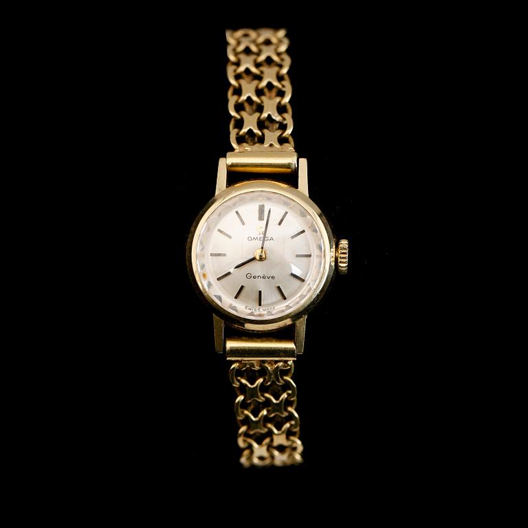 ARMBANDSUR, Omega, 18K guld. Vikt ca 22 g.