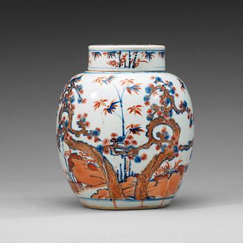 179. An imari jar with cover, Qing dynasty, 18th Century.