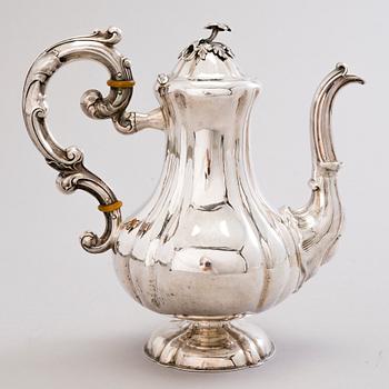 C. TENGSTEDT & SON, KAHVIKANNU, hopeaa, leimattu CT&S, Göteborg, Ruotsi 1861.