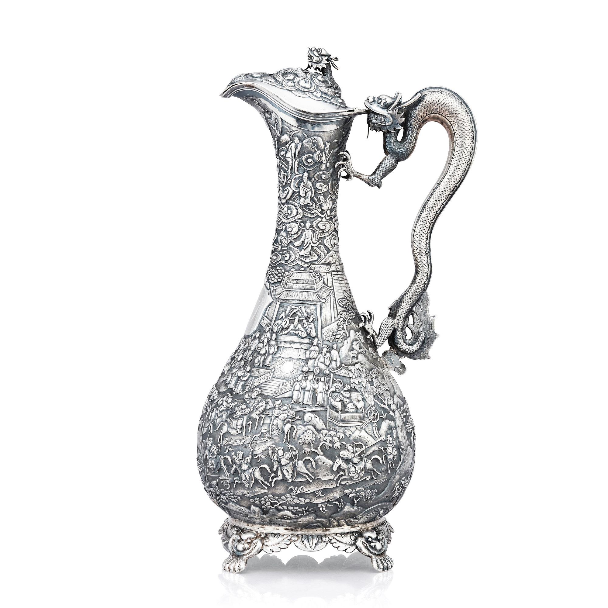 Vinkanna, silver. Qingdynastin, 1800-tal.
