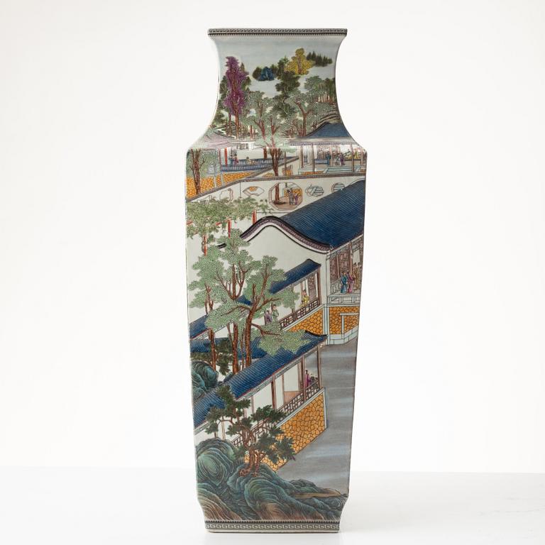 A large Chinese porcelain vase, modern.