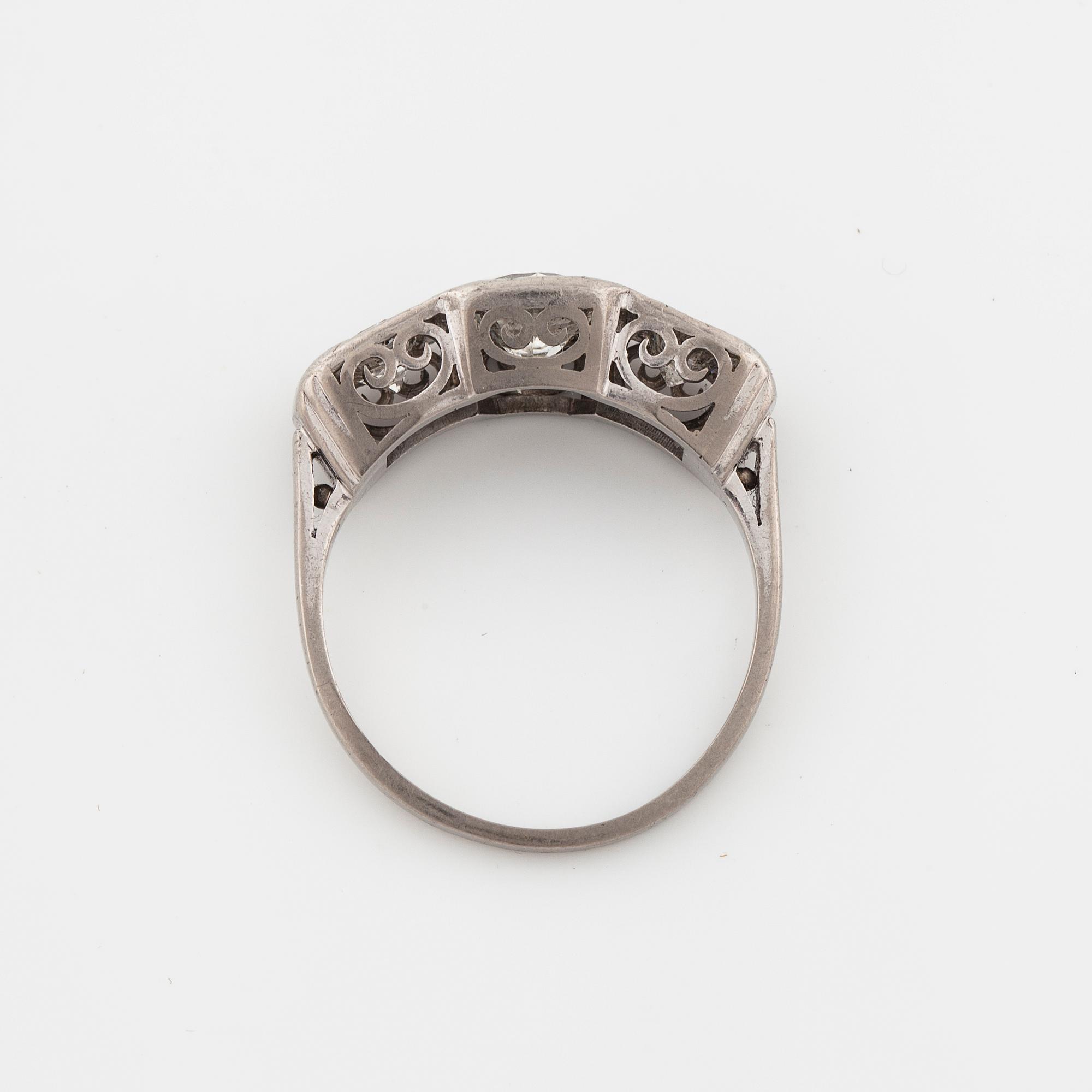 An old cut diamond ring by John Pettersson, Stockholm, 1950.