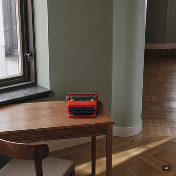 Ettore Sottsass, Skrivmaskin, "Valentine", Olivetti, Italien, 1900-talets andra hälft.
