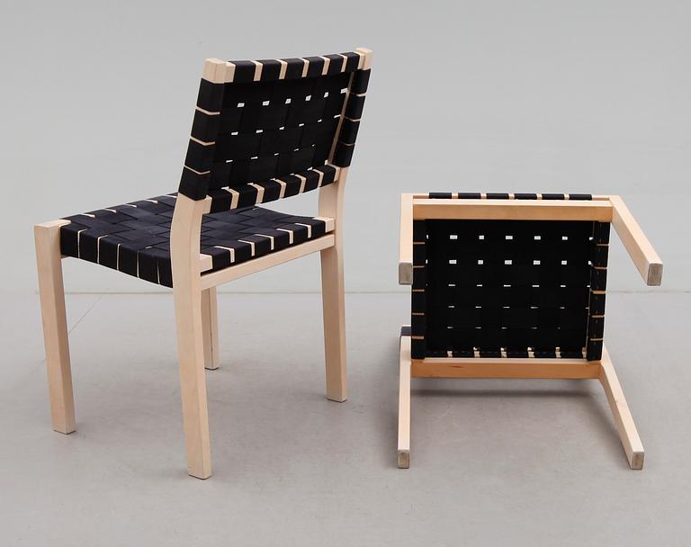 STOLAR, 4 st, modell 611, Alvar Aalto, Artek, 1900-talets andra hälft.