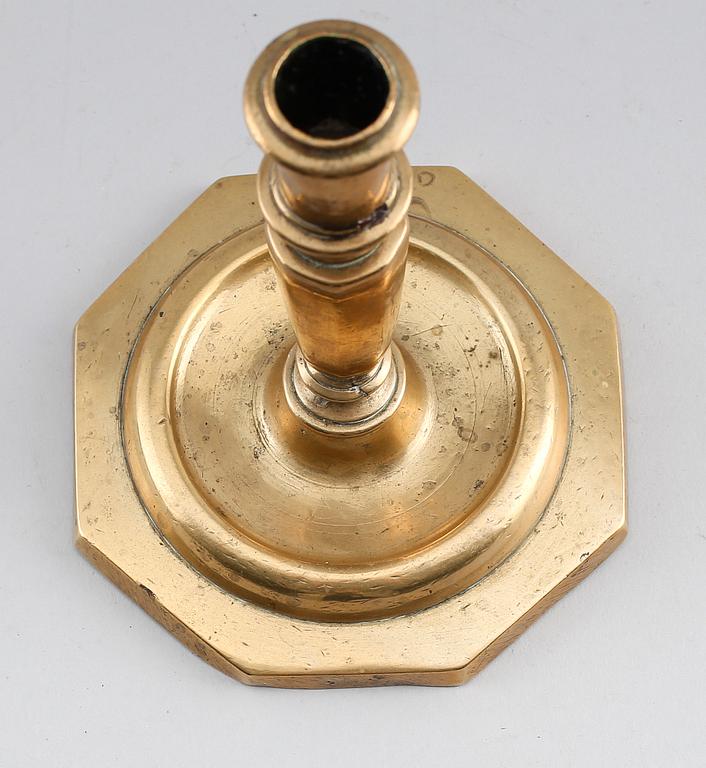 LJUSSTAKE, mässing, 1600/1700-tal.