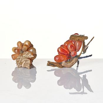 A set of two grape sculptures, China, 20th century.